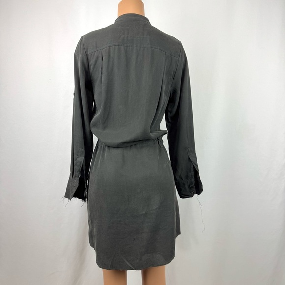 Rag & Bone Shirt Mini Dress XS Grunge Grey Long Sleeve Button Front 100% Tencel - Picture 5 of 15